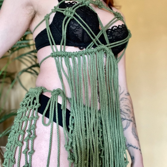 Handmade Macramé Wrap Around Rope Skirt - Picture 10 of 16